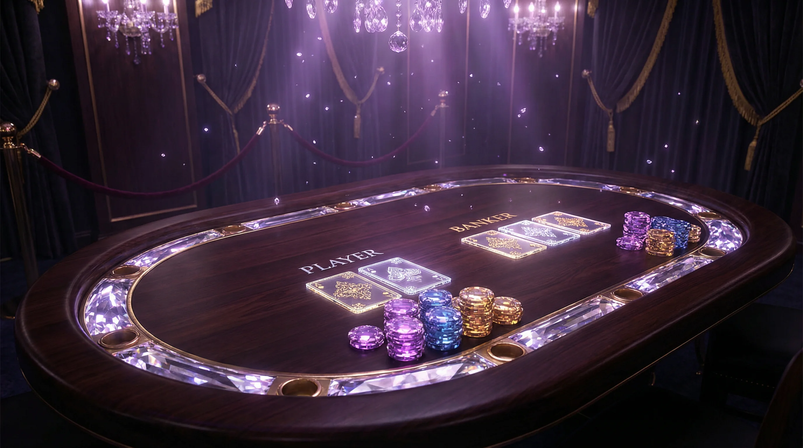 Bacará en Sportiumbet Casino - Mesa de bacará elegante con cristales